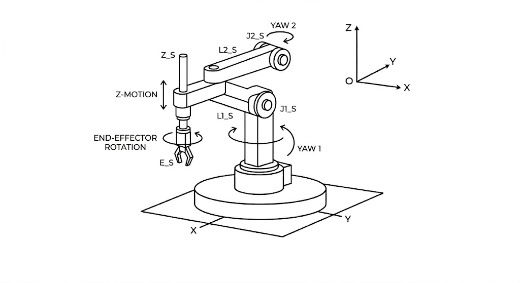 SCARA robot arm used for fast assembly tasks